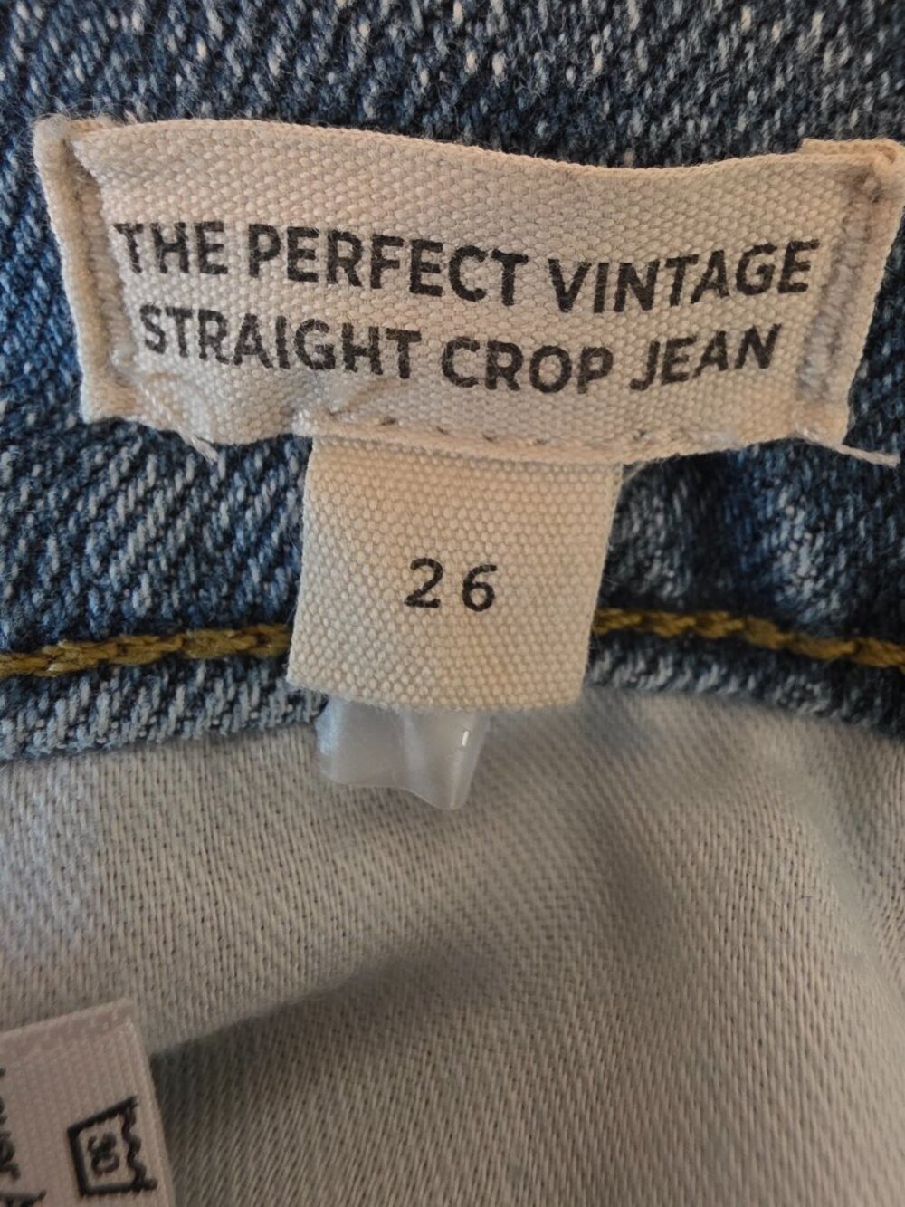 Madewell "The Perfect Vintage Straight Crop Jean" Distressed Jean, Size 26 - Picture 10 of 10